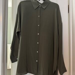 Women’s Olive Green Button-Up Shirt
